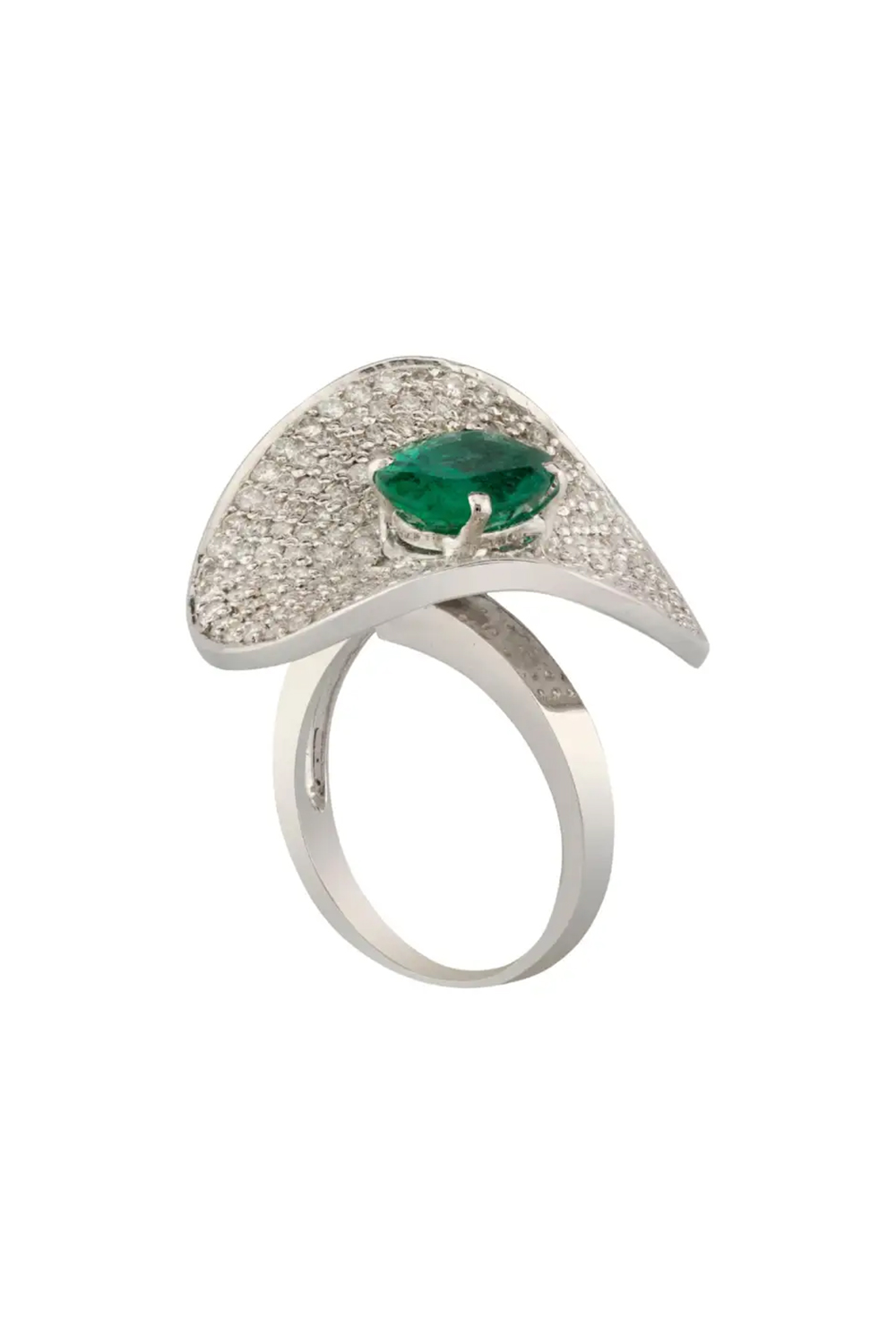 Natural Emerald Ring with 1.31cts Diamond & Emerald 1.94cts with 18k Gold