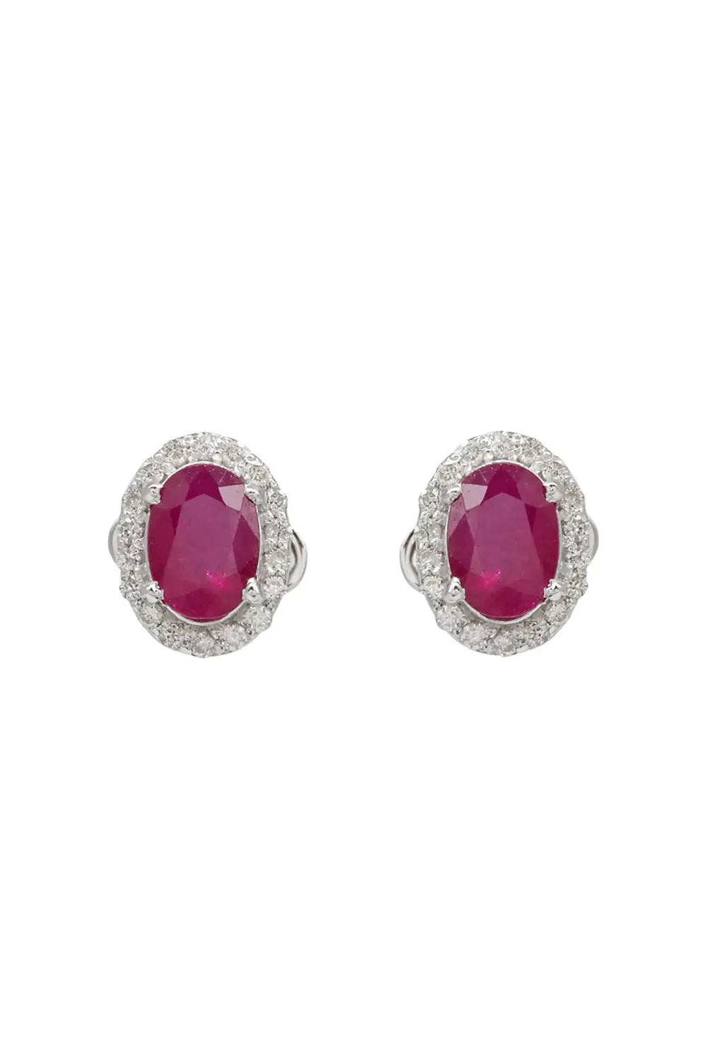 18k gold 0.23cts Diamond & 1.65cts Ruby Earring