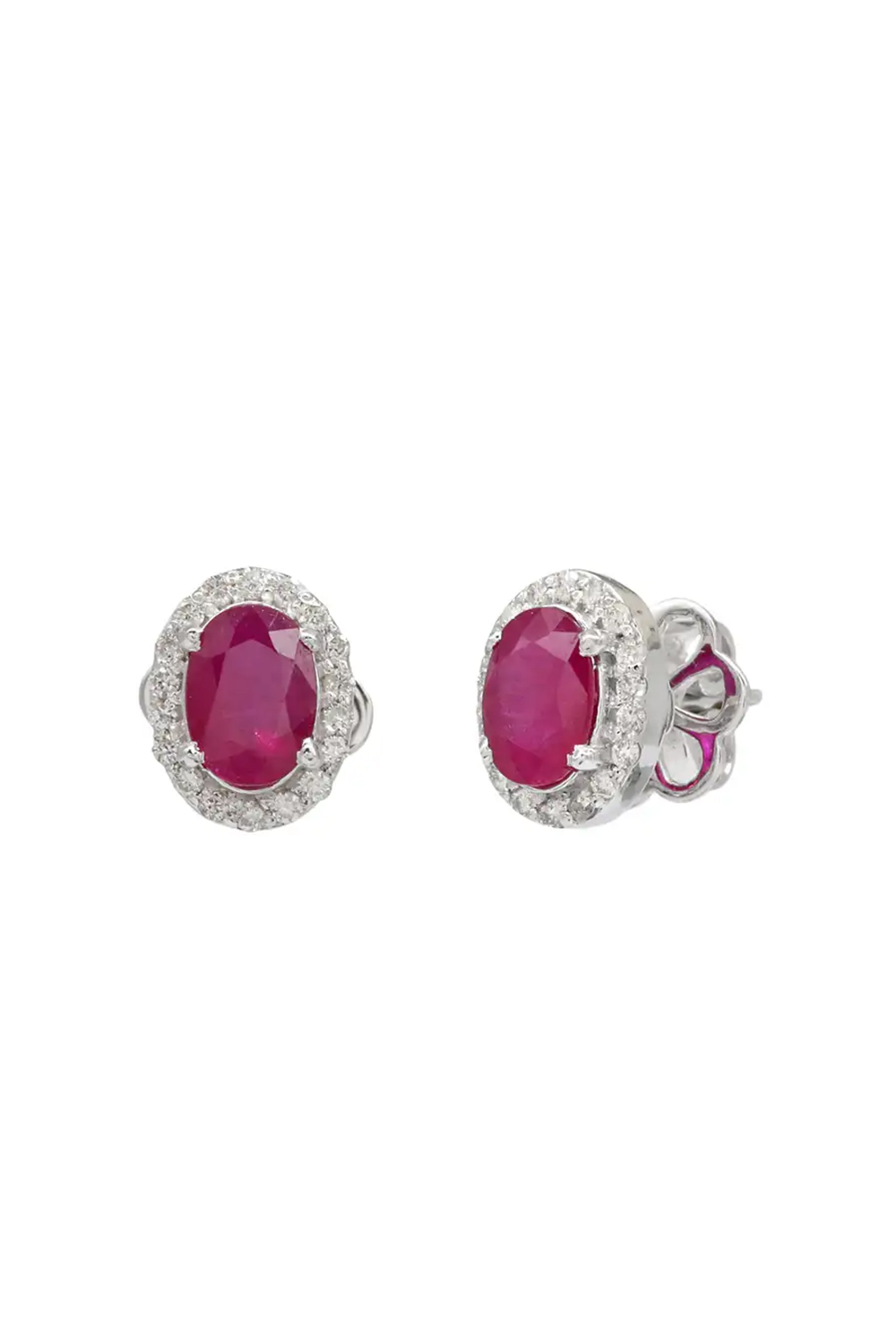 18k gold 0.23cts Diamond & 1.65cts Ruby Earring