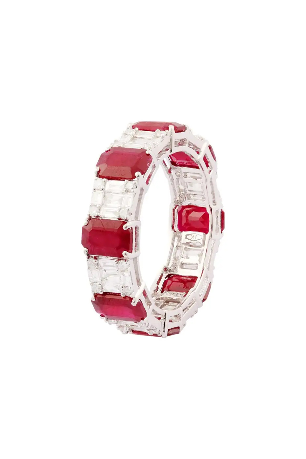 Natural Diamond 1.15cts & Ruby 6.67cts in 18k Gold 2.92gms Ring