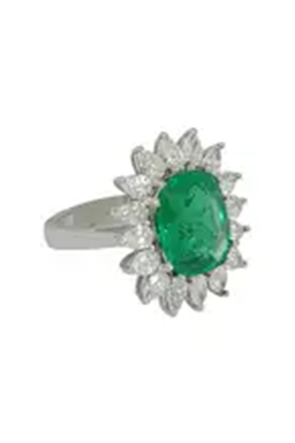 Natural Emerald Ring with 2.78 Ct Diamond & 4.83 Carat Emerald in 14k Gold