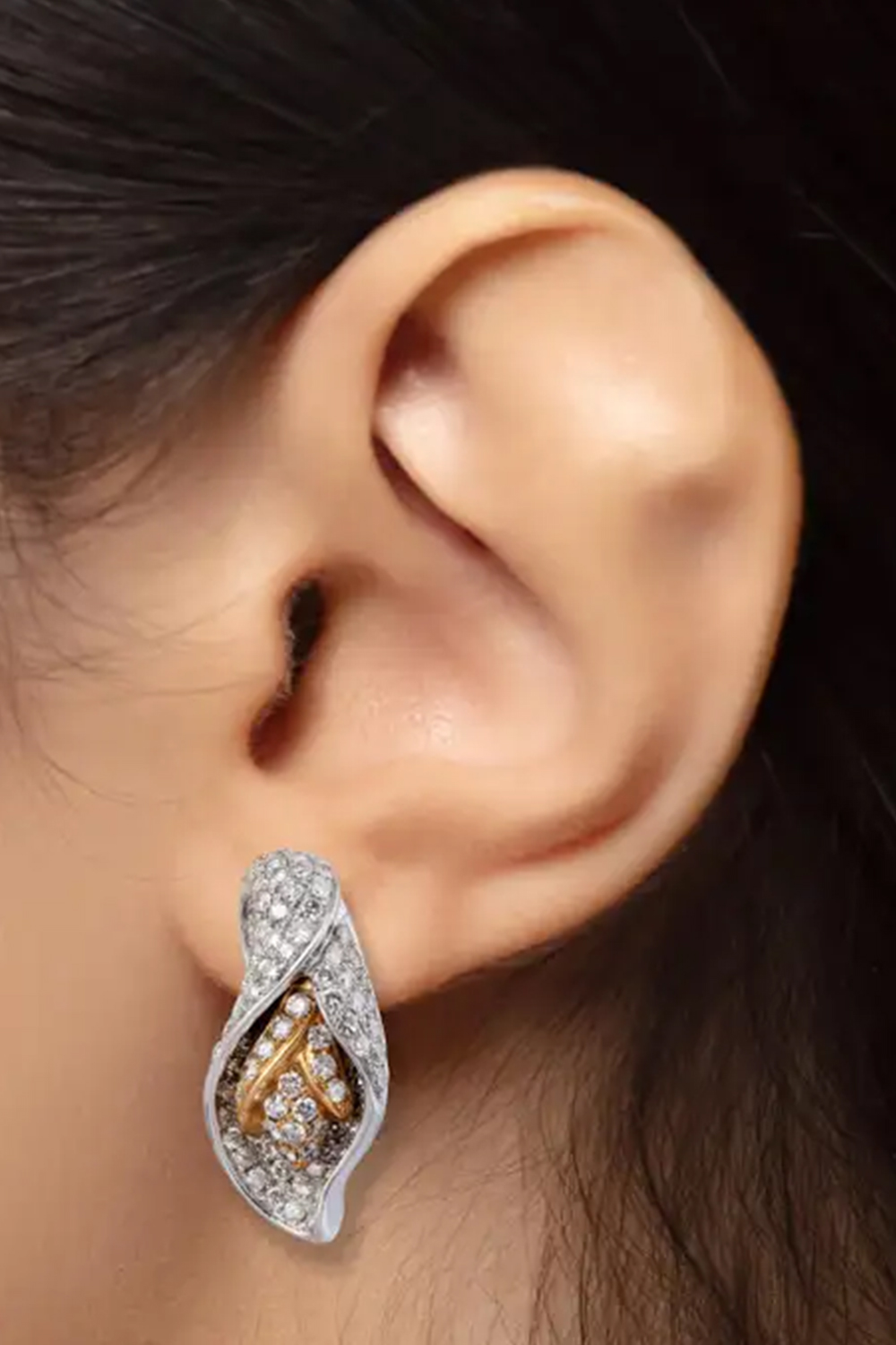 18k gold 1.59cts Diamond Earring