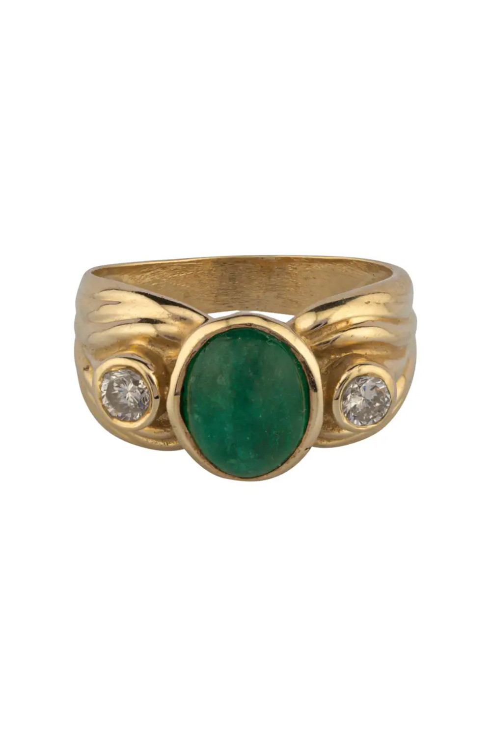 Natural Emerald Ring with 2.10 Carats & in 0.18 Carats Diamond in 14k Gold