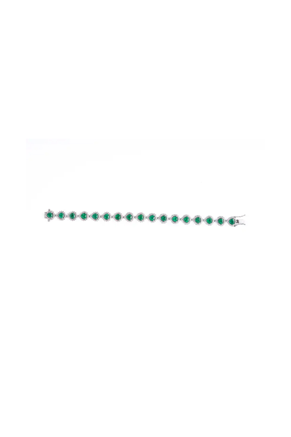 7.42cts Zambian Emerald Tennis Bracelet with 3.00cts Diamonds and 14k Gold
