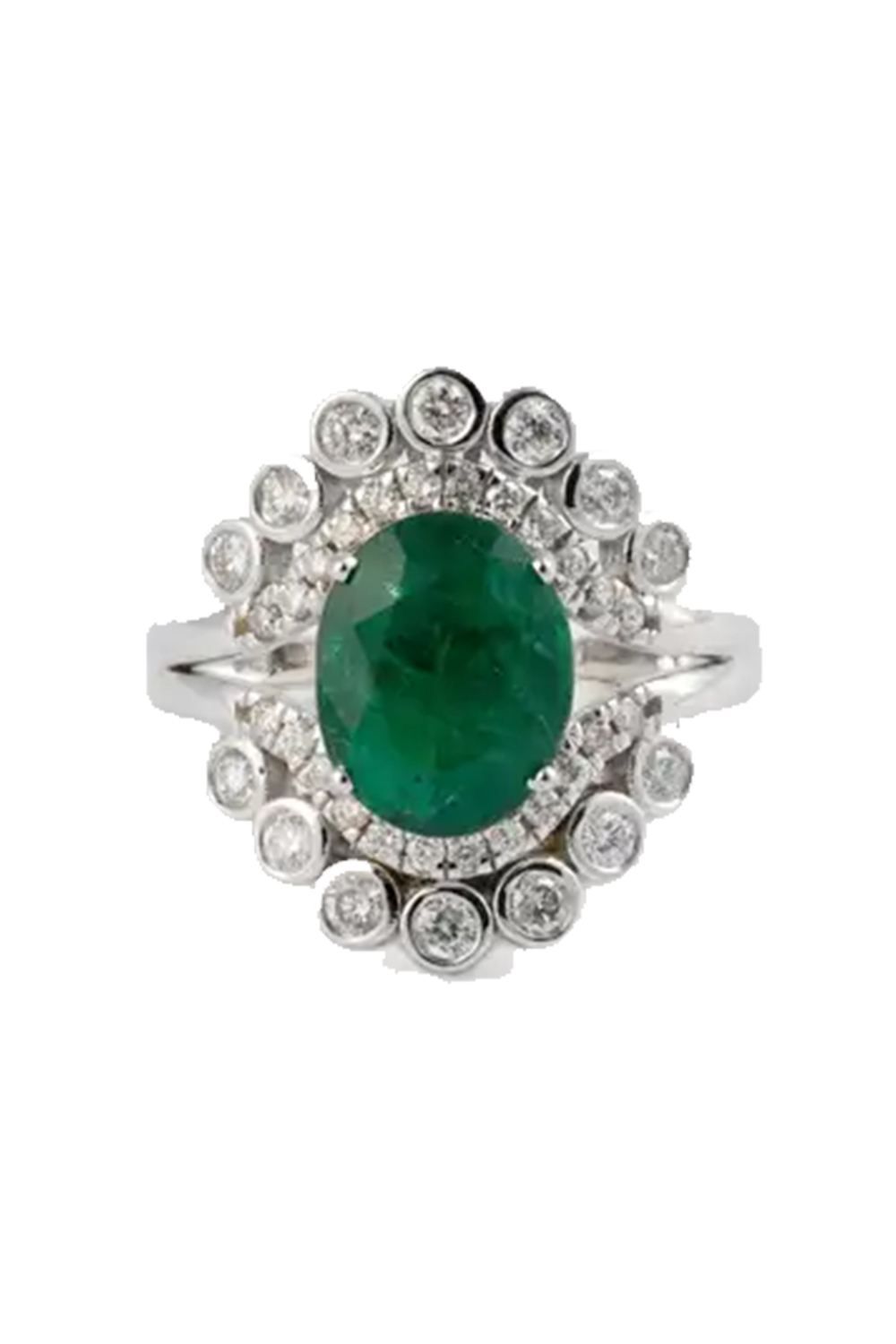 2.96cts Zambian Emerald Ring with 0.65cts Diamonds and 14k Gold