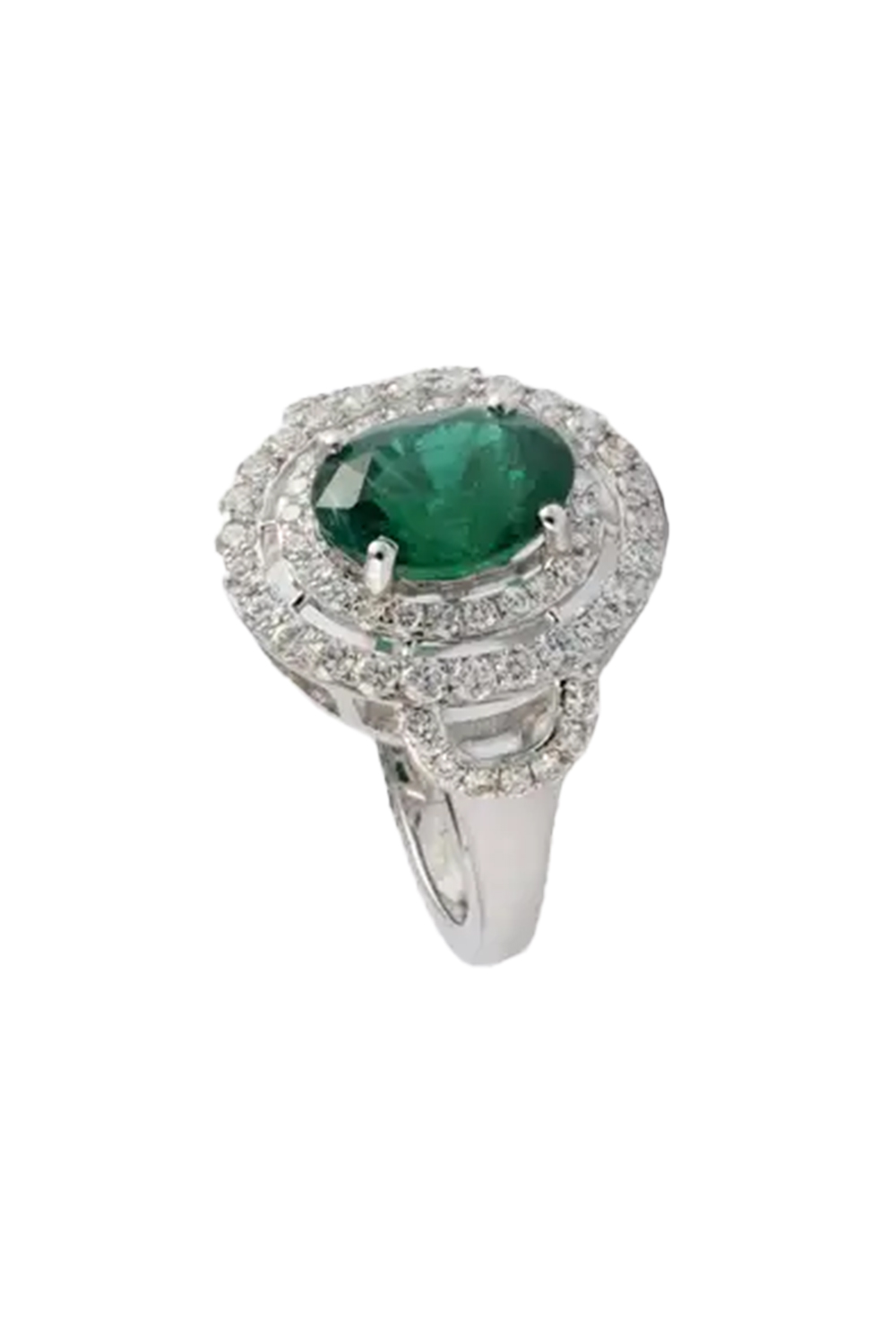 3.36cts Zambian Emerald Ring with 1.01cts Diamonds and 14k Gold