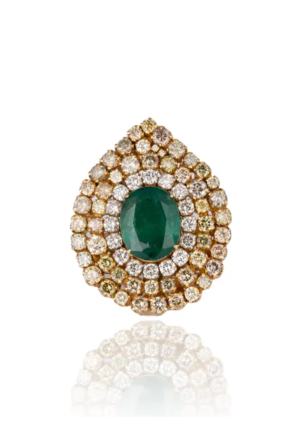 5.64cts Diamond & 7.47cts Emerald gold ring