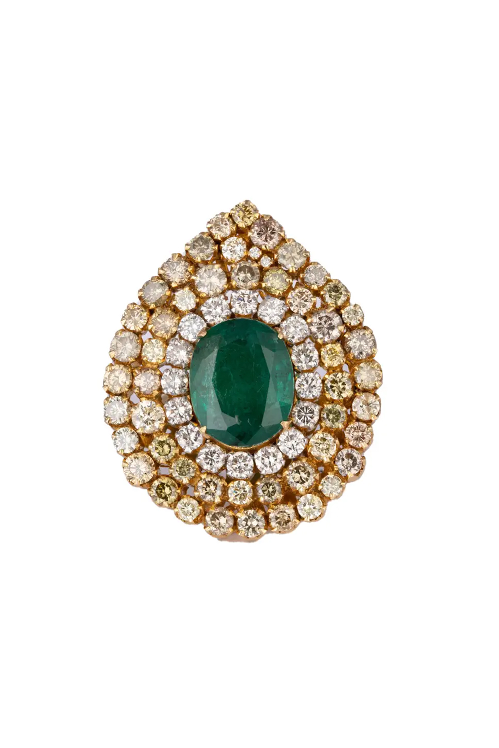 5.64cts Diamond & 7.47cts Emerald gold ring