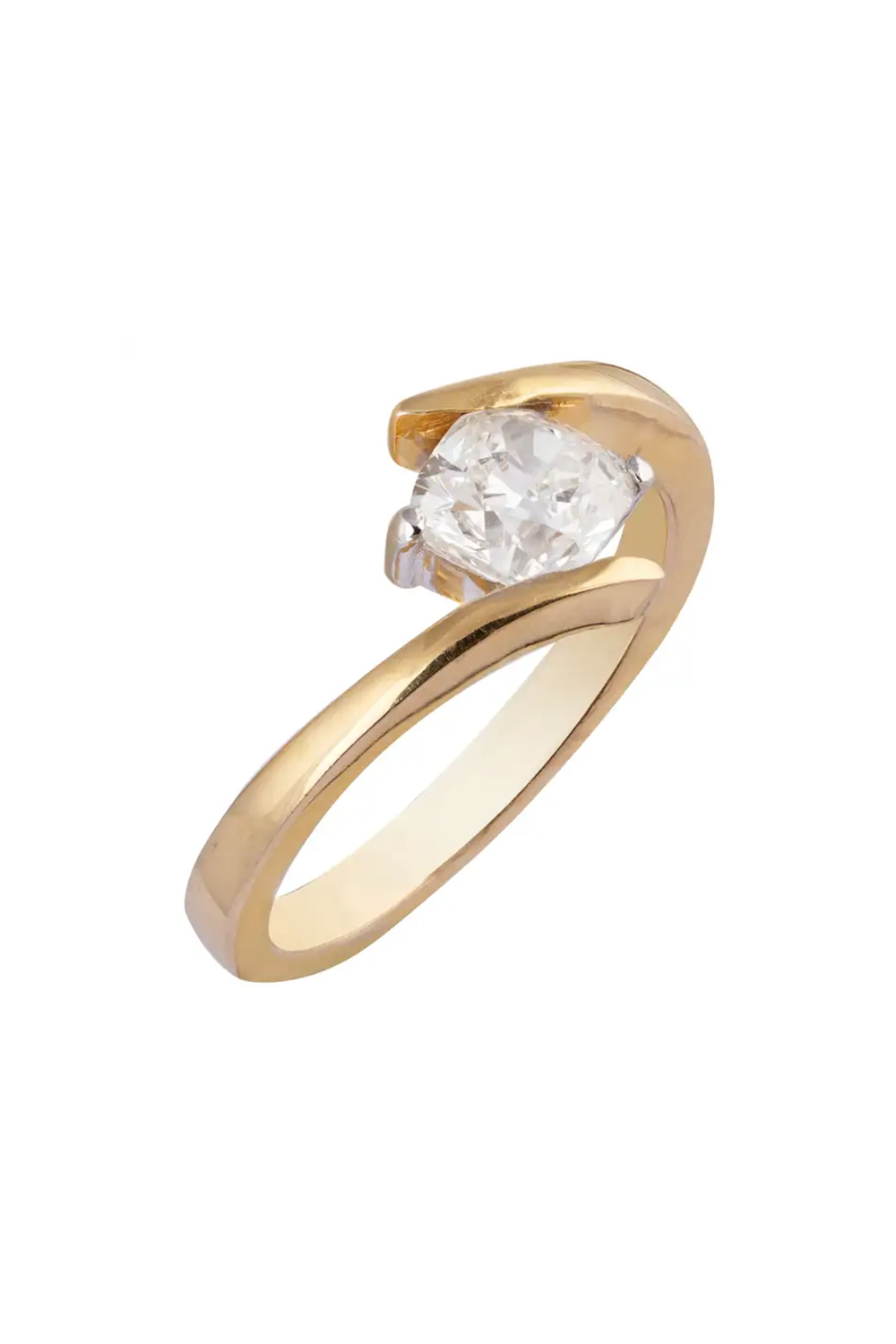 1.06cts Diamond Solitaire princess cut gold Ring