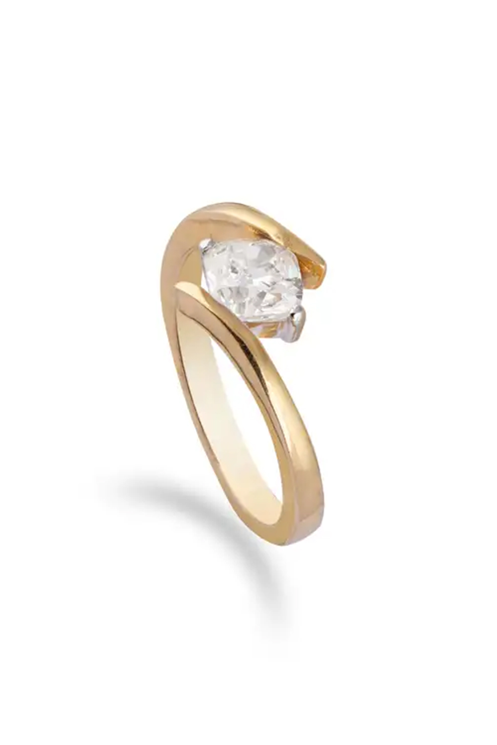 1.06cts Diamond Solitaire princess cut gold Ring