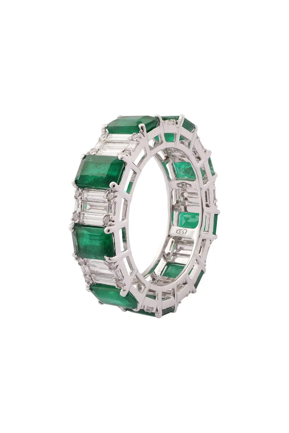 Natural Diamond 1.15cts & Emerald 4.43cts in 18k Gold 3.02gms Ring