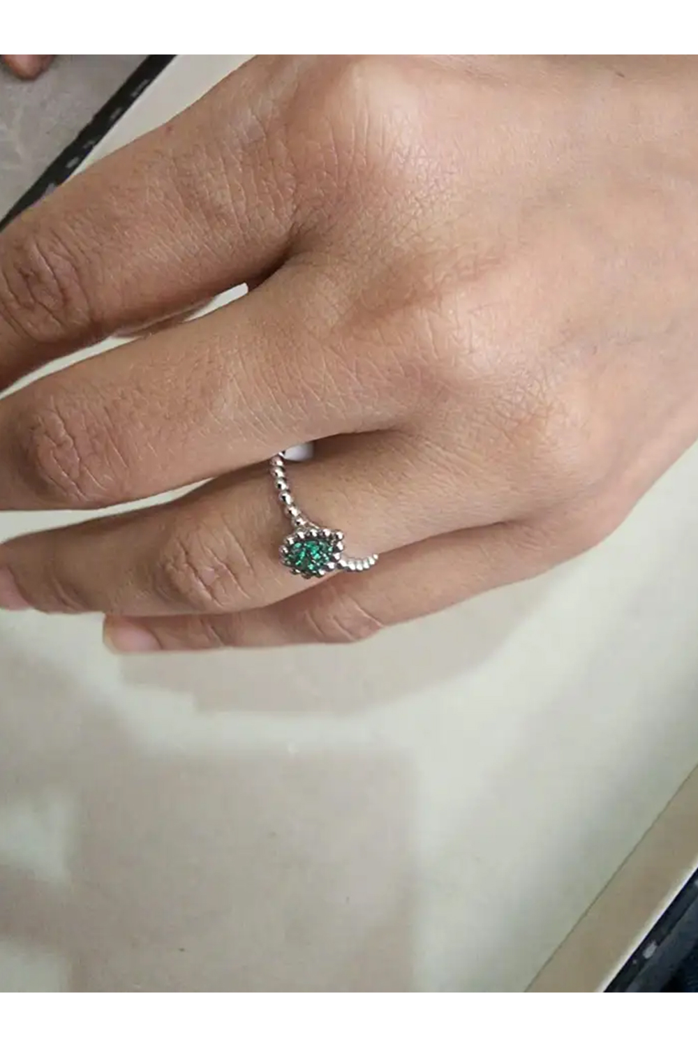 Natural Emerald 0.11cts in18k Gold 1.79gms Ring