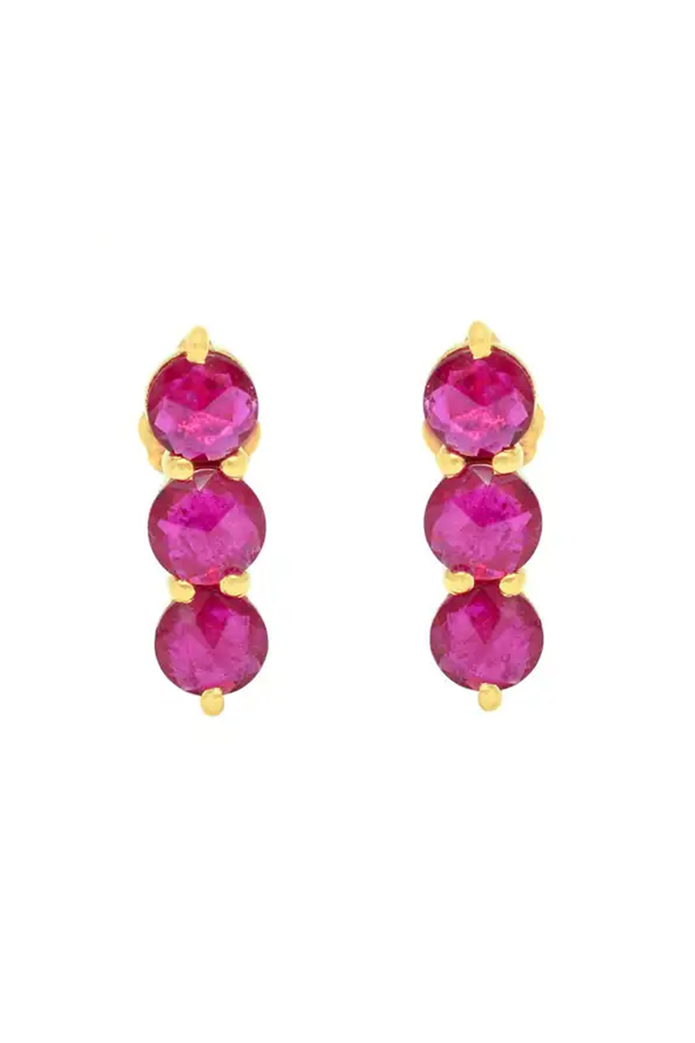 Ruby Stud Earrings with 14k Gold