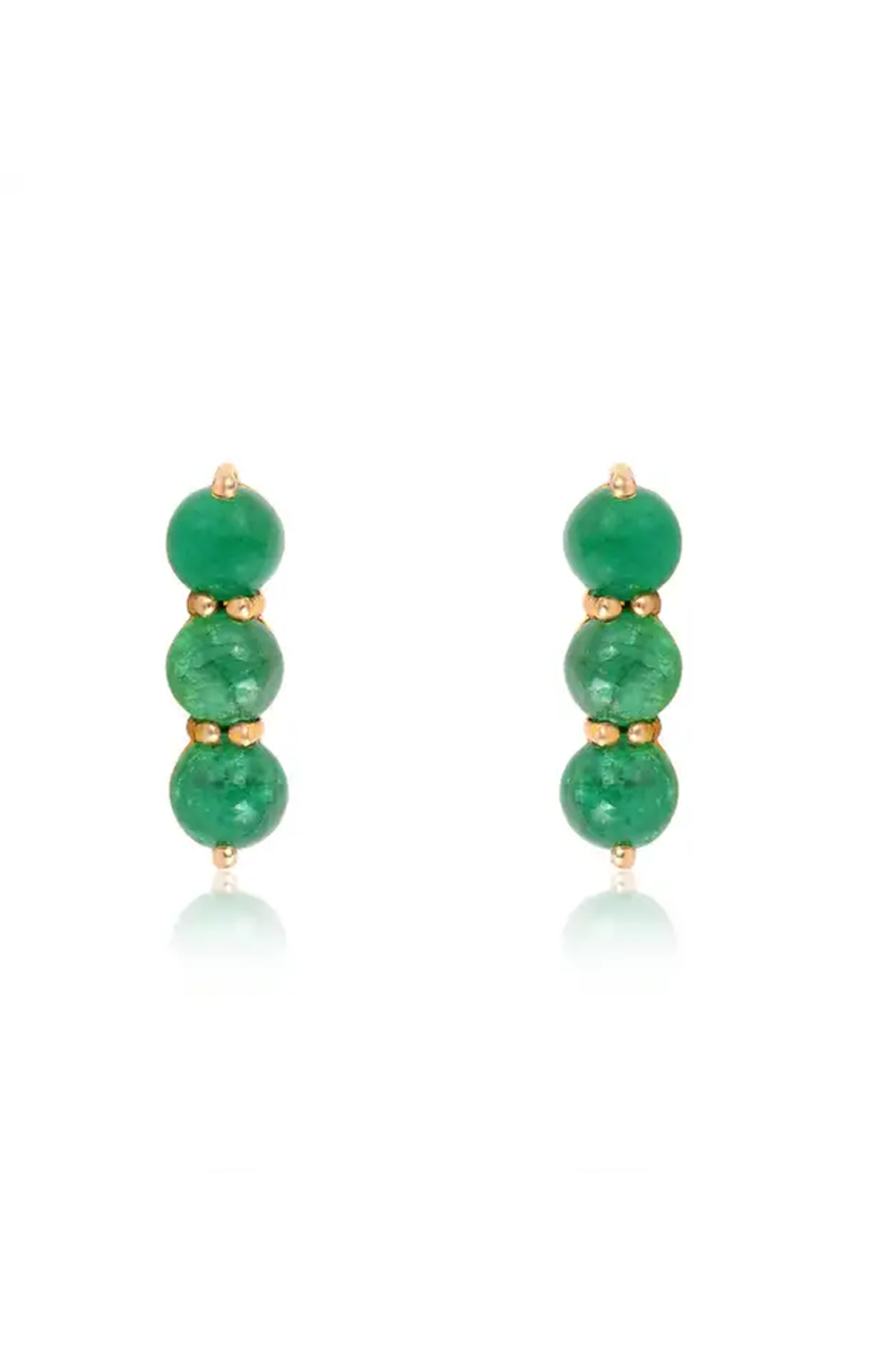 Emerald Stud Earrings in 14k Gold