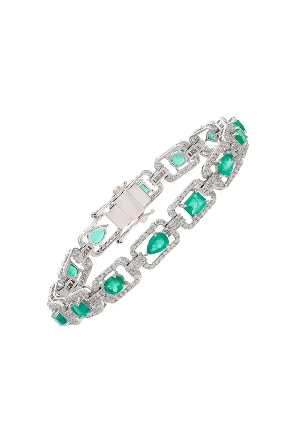 Natural Zambian Emerald Bracelet with Diamond 2.75 cts in 18k Gold