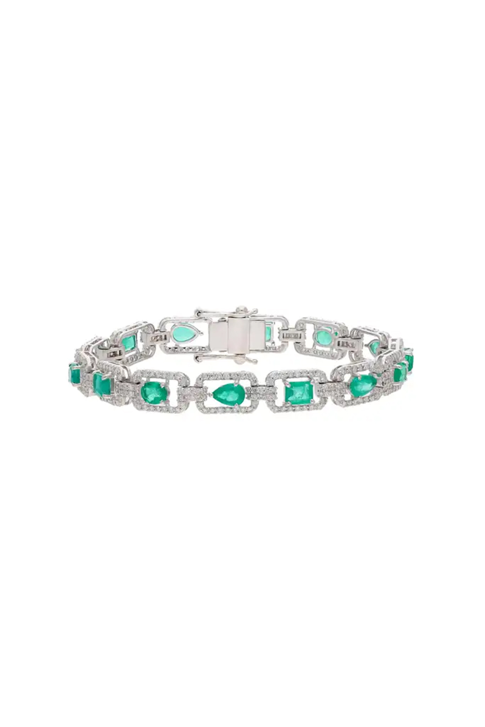 Natural Zambian Emerald Bracelet with Diamond 2.75 cts in 18k Gold