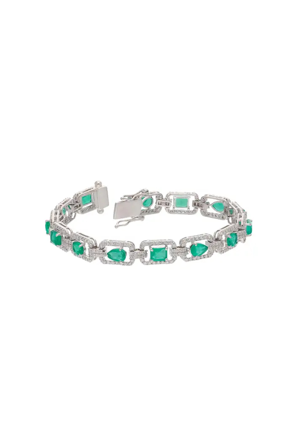 Natural Zambian Emerald Bracelet with Diamond 2.75 cts in 18k Gold