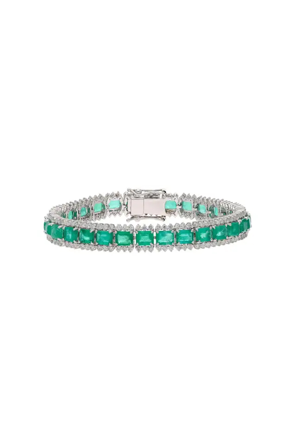 Natural Zambian Emerald Bracelet with Diamond 3.25 cts in 18k Gold