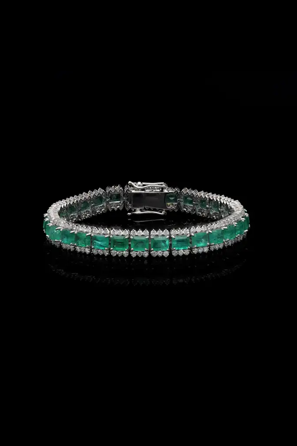 Natural Zambian Emerald Bracelet with Diamond 3.25 cts in 18k Gold