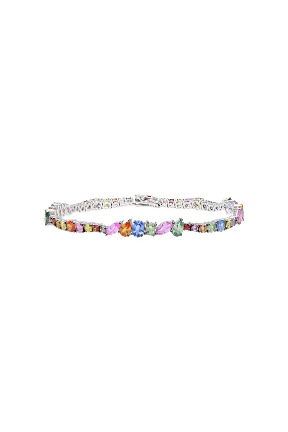 Natural Multi sapphire Bracelet with 10.97 cts in 18k gold