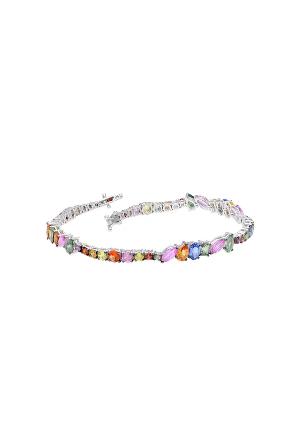 Natural Multi sapphire Bracelet with 10.97 cts in 18k gold