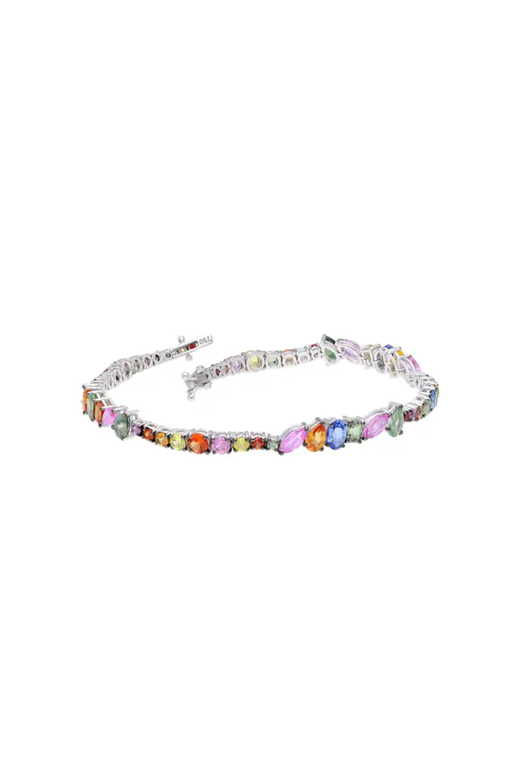 Natural Multi sapphire Bracelet with 10.97 cts in 18k gold