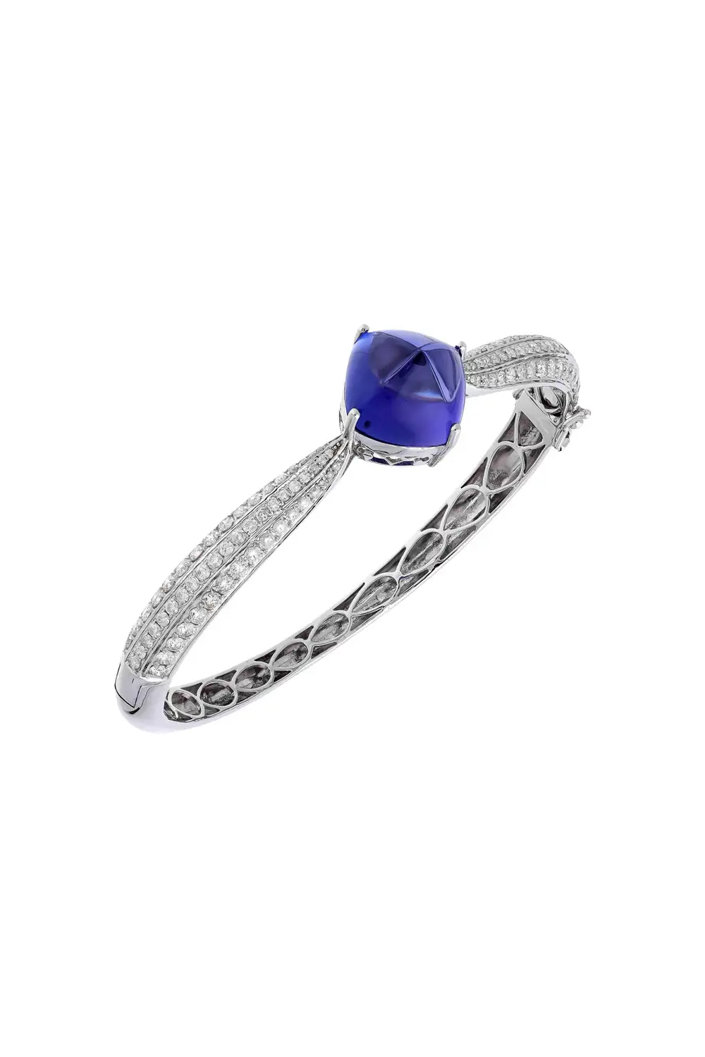 Natural Tanzanite bracelet with diamond in 18k gold