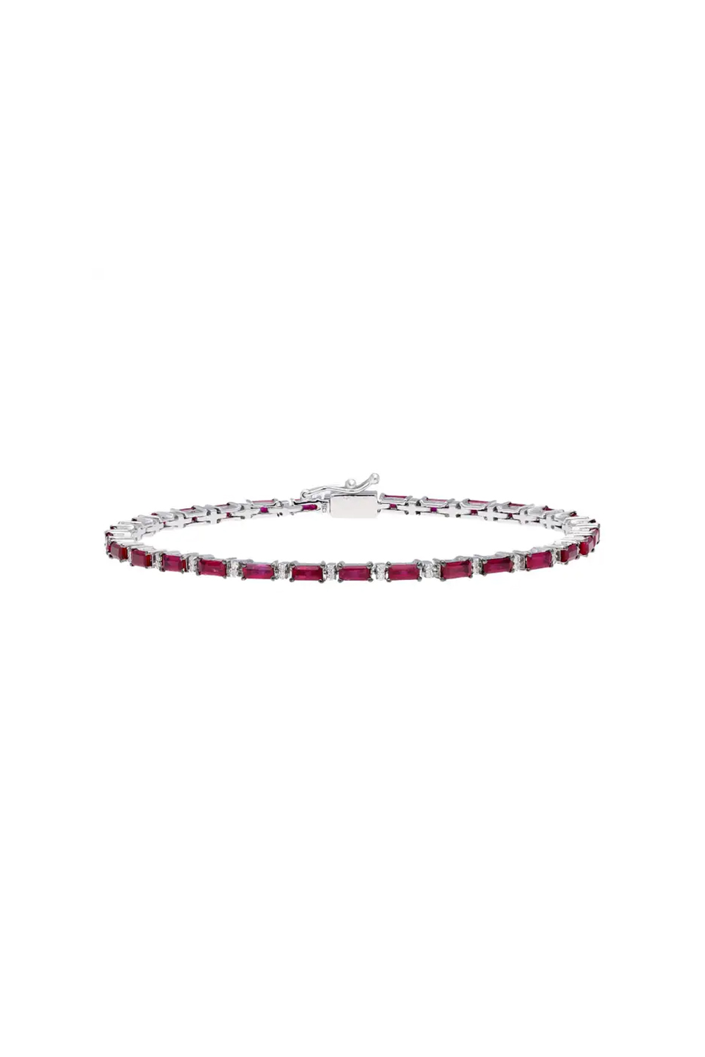 Natural Ruby bracelet with diamond 0.28 cts in 18k gold