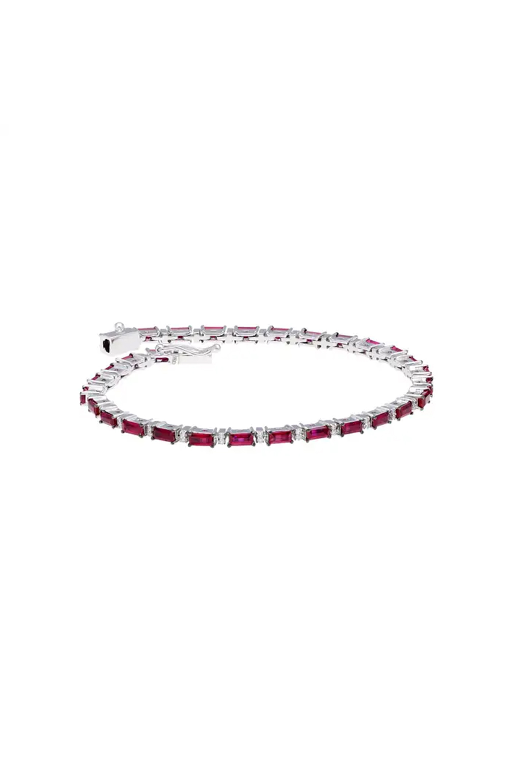 Natural Ruby bracelet with diamond 0.28 cts in 18k gold