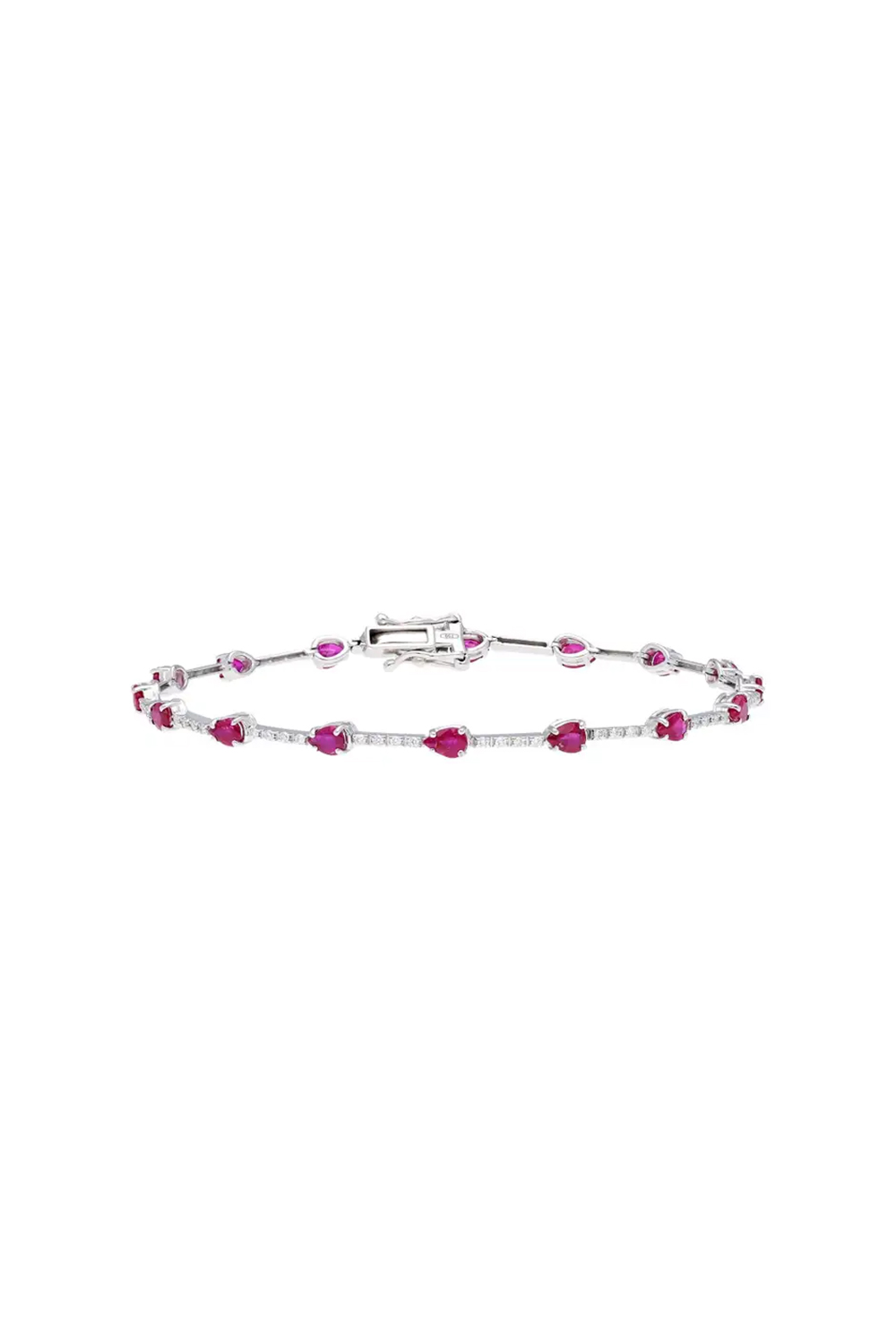 Natural Ruby bracelet with diamond 0.40 cts in 18k gold