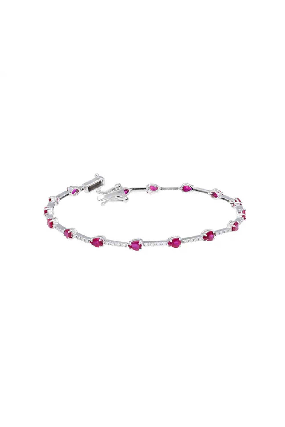 Natural Ruby bracelet with diamond 0.40 cts in 18k gold