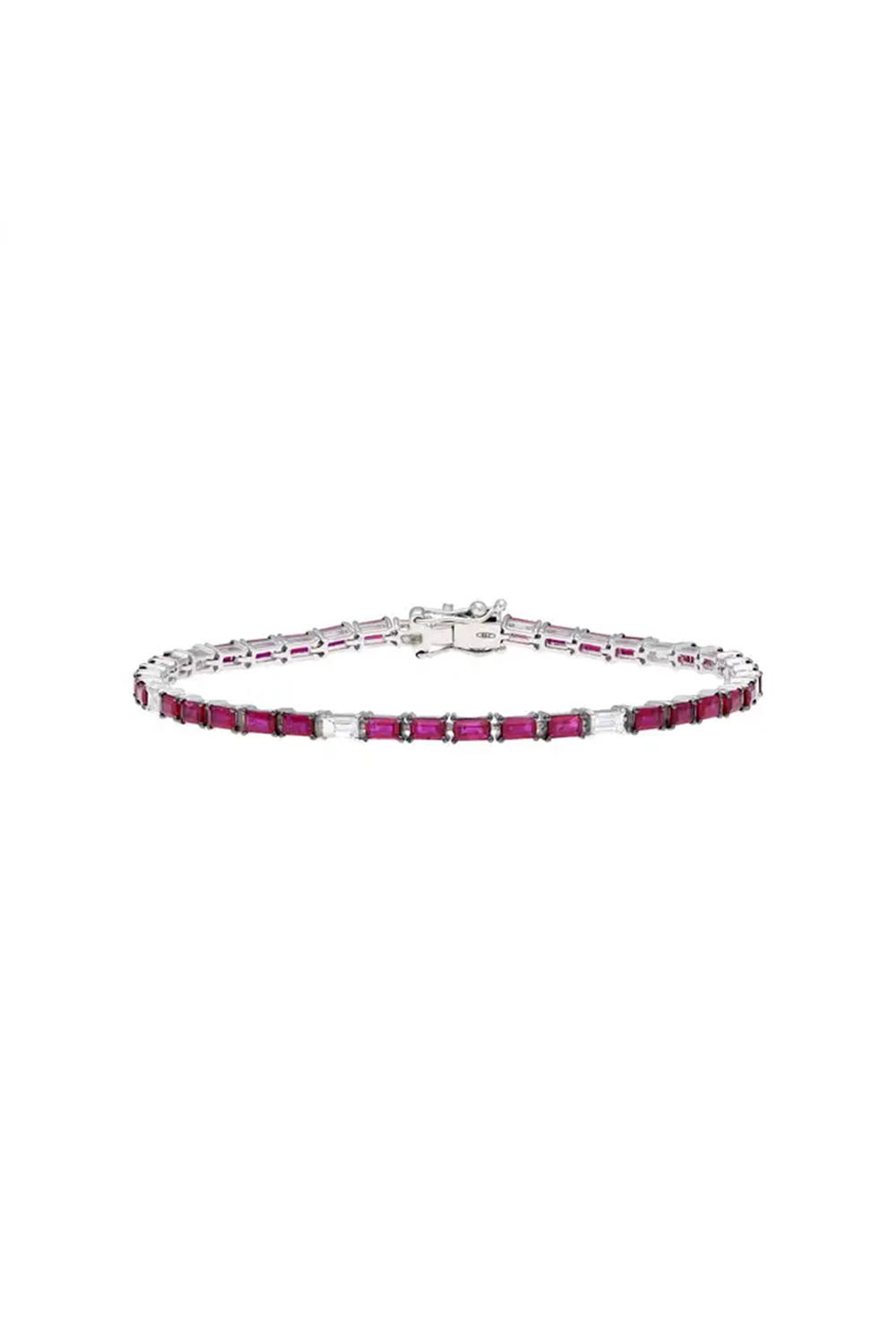 Natural Ruby bracelet with diamond 0.63 cts in 18k gold