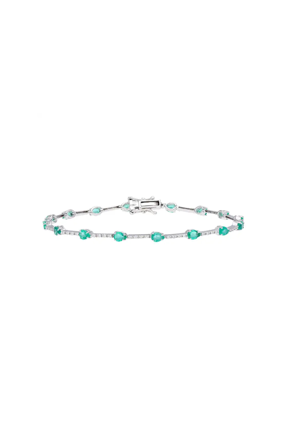 Natural Emerald bracelet with diamond 0.40 cts in 18k gold