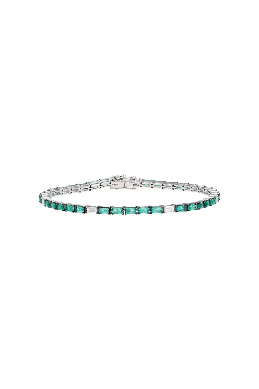 Natural Emerald bracelet with diamond 0.63 cts in 18k gold