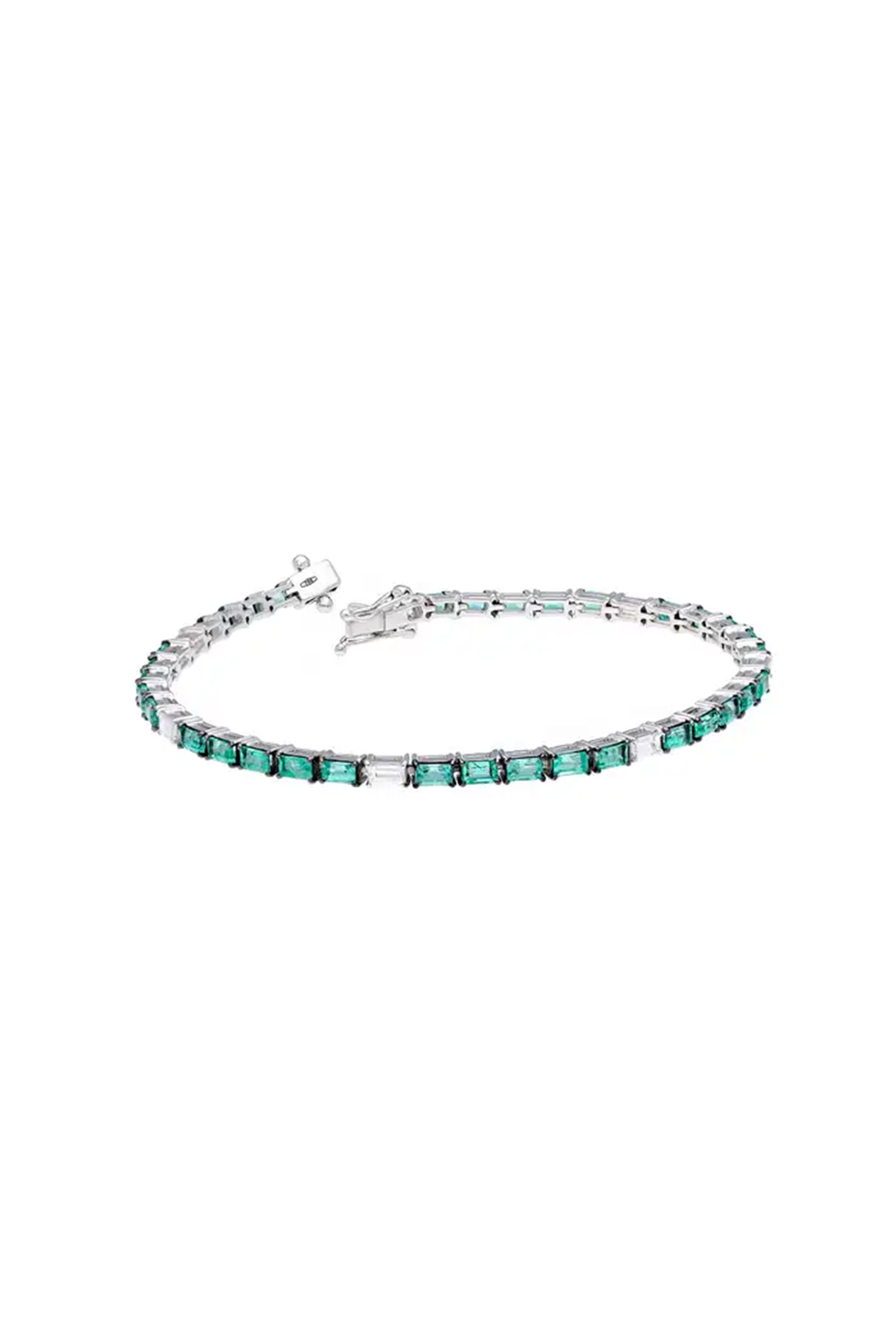 Natural Emerald bracelet with diamond 0.63 cts in 18k gold