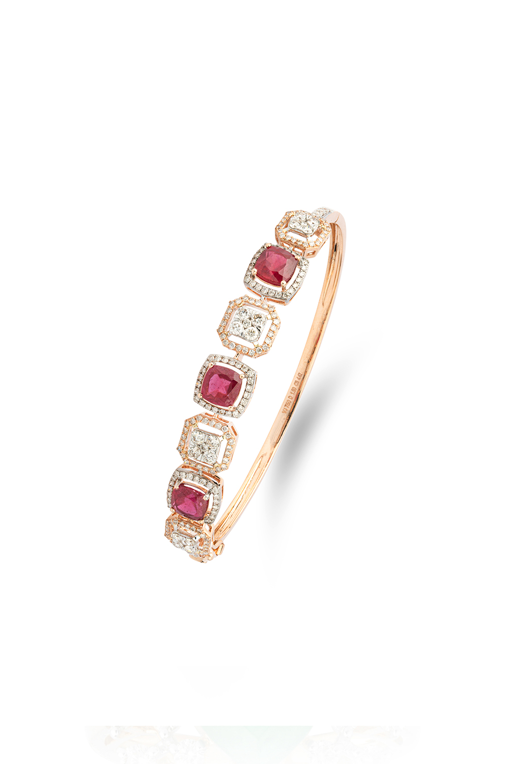Natural ruby and natural diamond bracelet in 18k gold