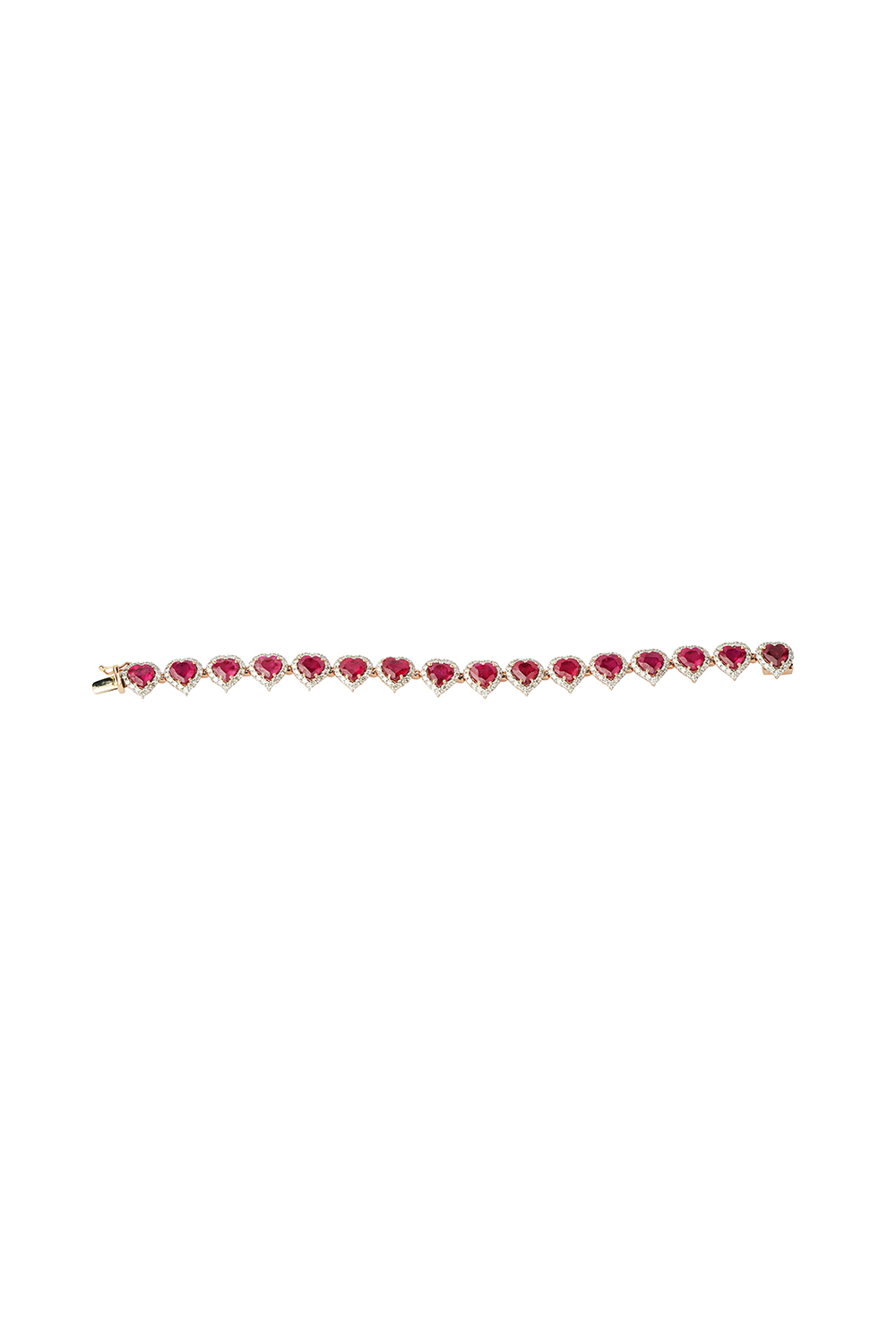 Natural Ruby bracelet with diamond in 18k gold