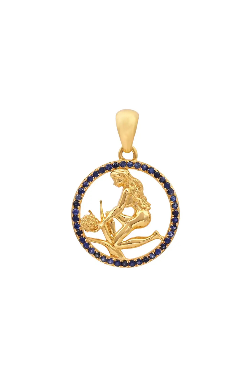 Natural Sapphire Pendant in 14k gold