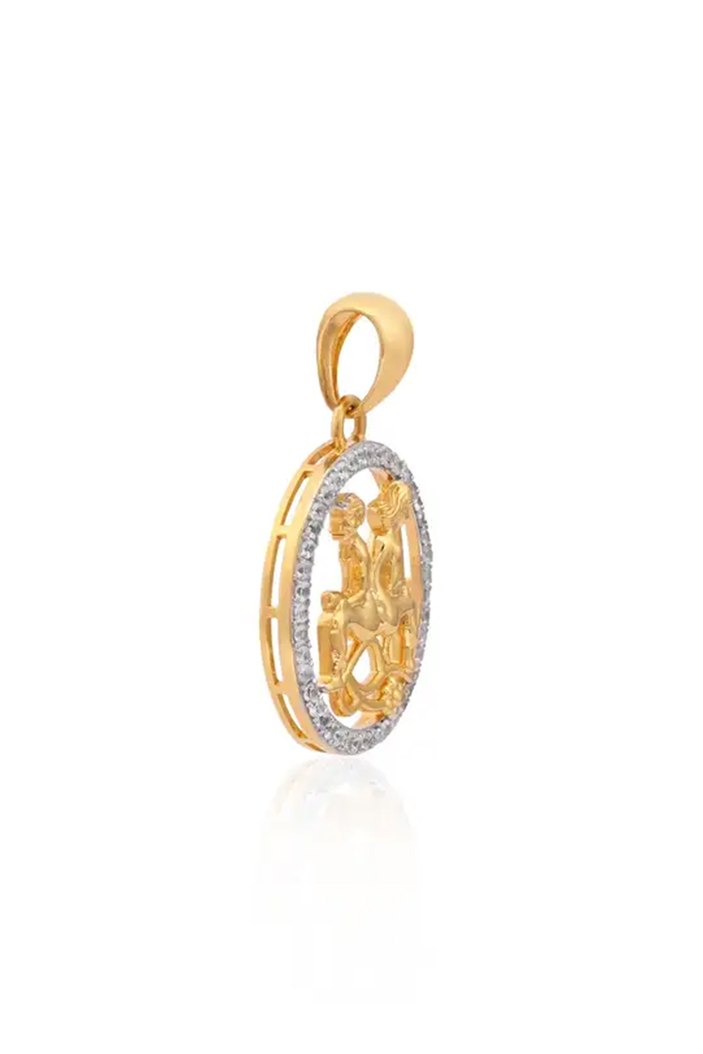 Natural White sapphire Pendant in 14k gold