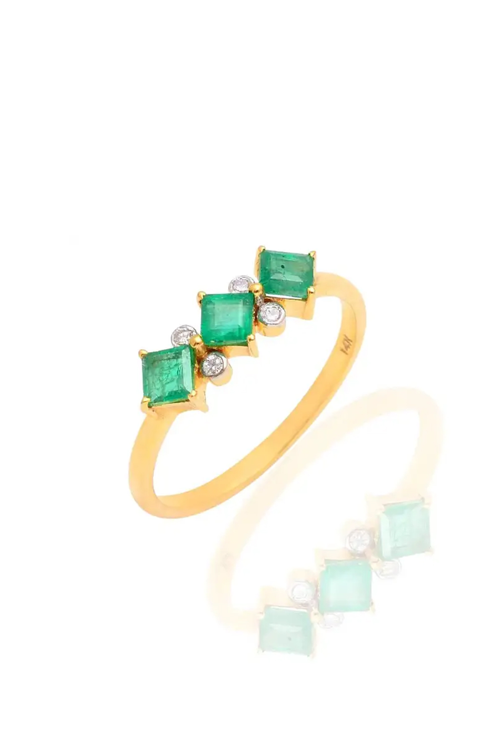 Natural Emerald Rings in 14K