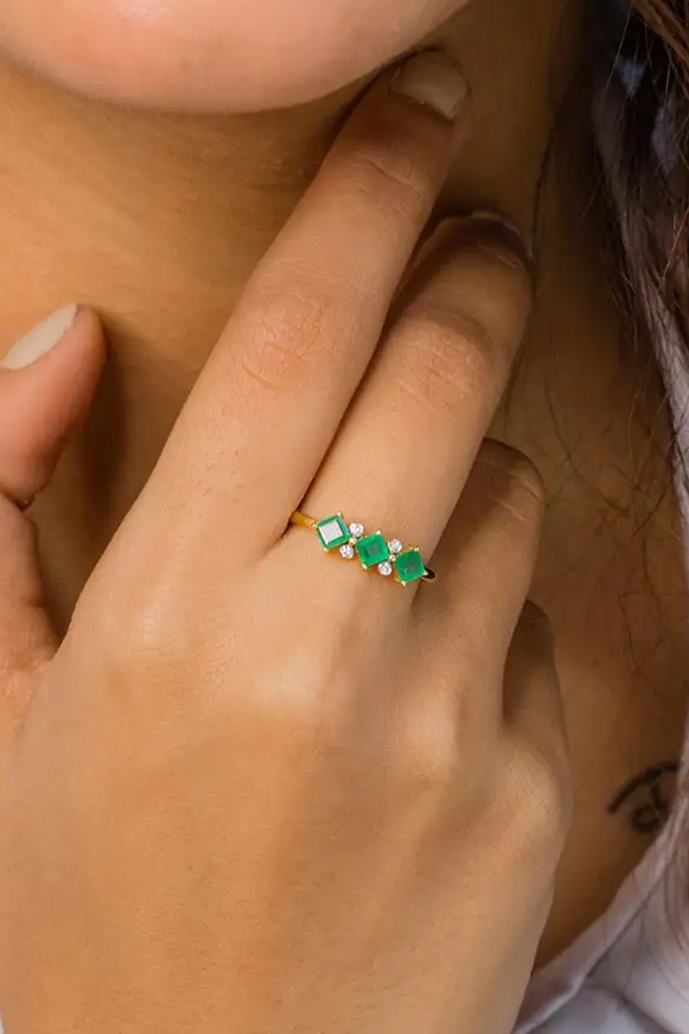 Natural Emerald Rings in 14K