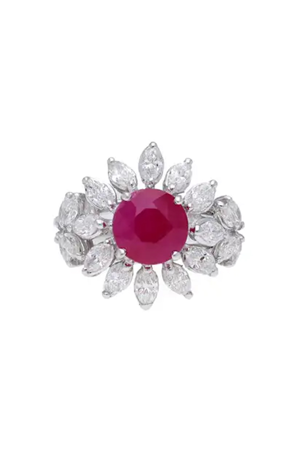 Natural Ruby Ring with diamond 1.48 cts in 18k gold