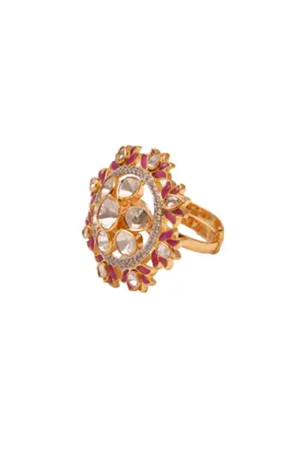 18k gold 1.31cts Polki & 0.35cts Diamond & 1.15cts Semi Ring