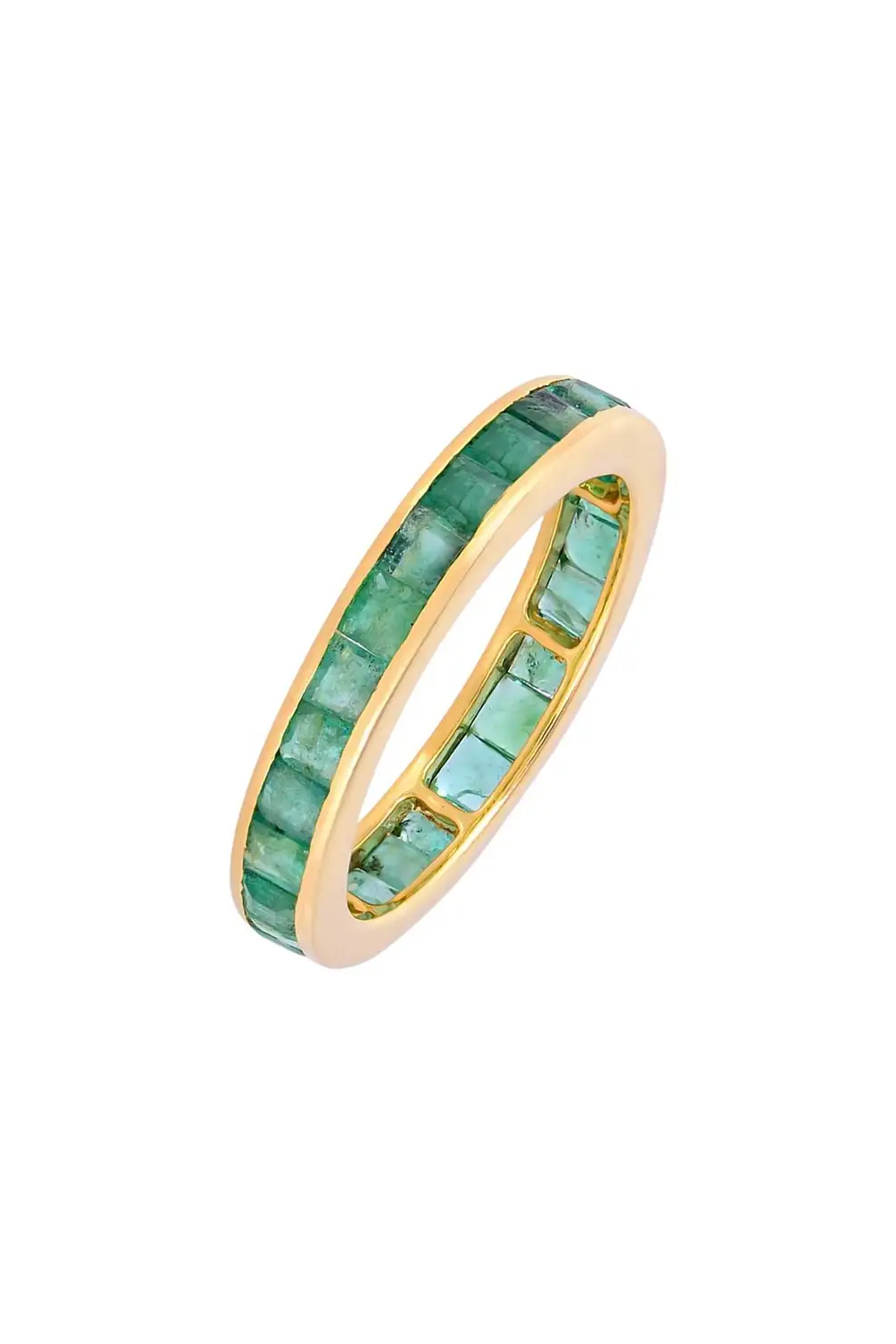 Natural Emerald Gold Ring in 18K