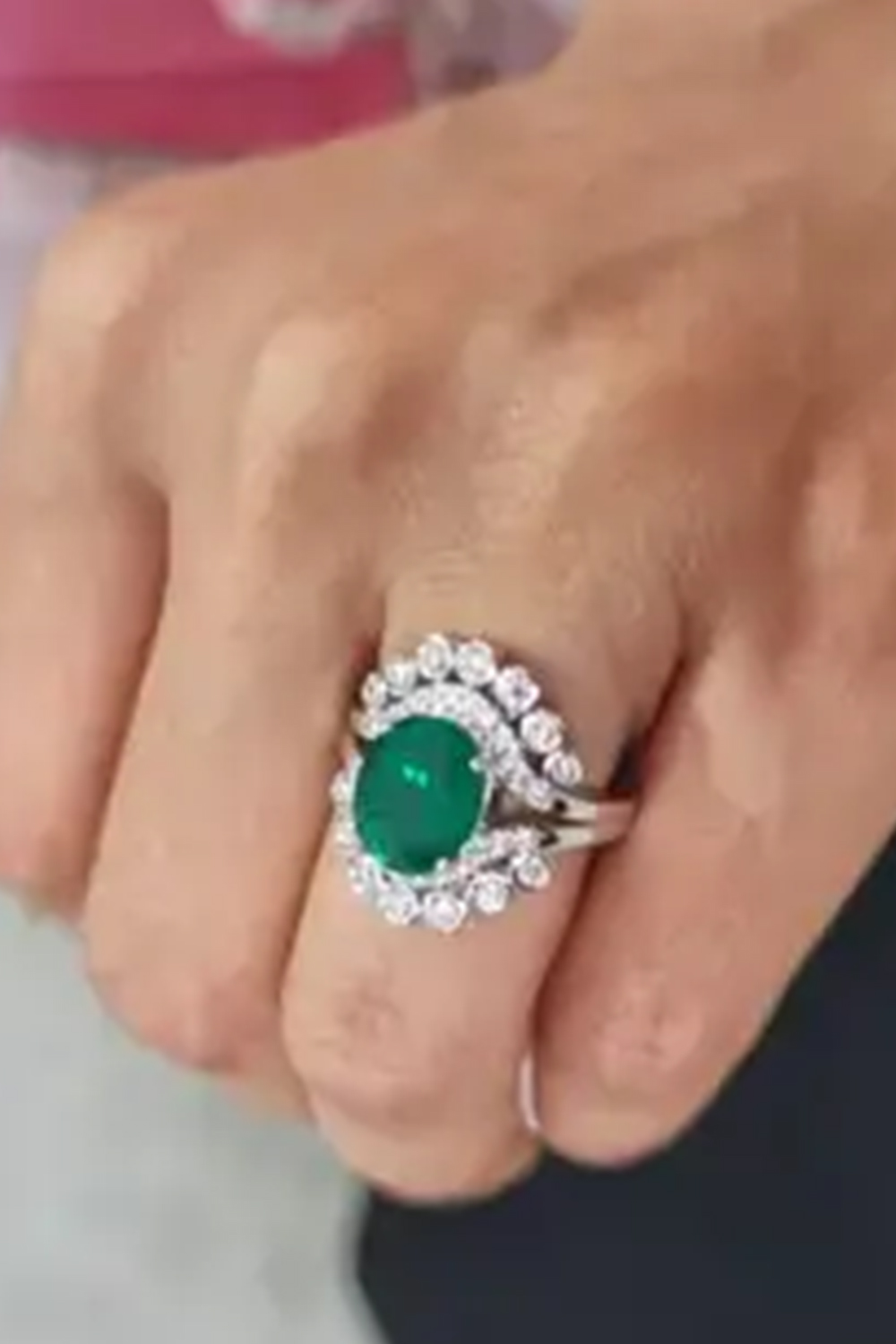 2.96cts Zambian Emerald Ring with 0.65cts Diamonds and 14k Gold