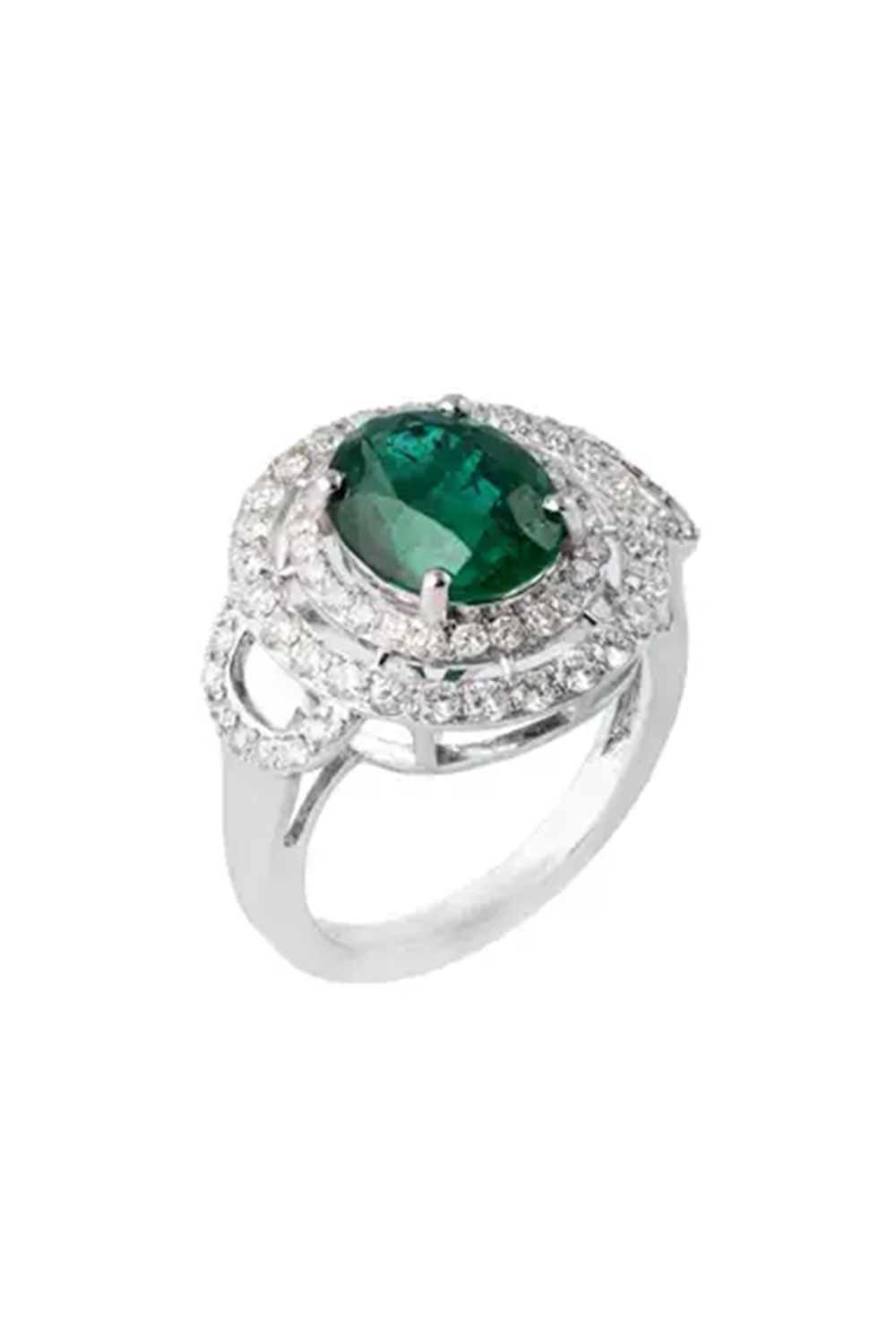 3.36cts Zambian Emerald Ring with 1.01cts Diamonds and 14k Gold