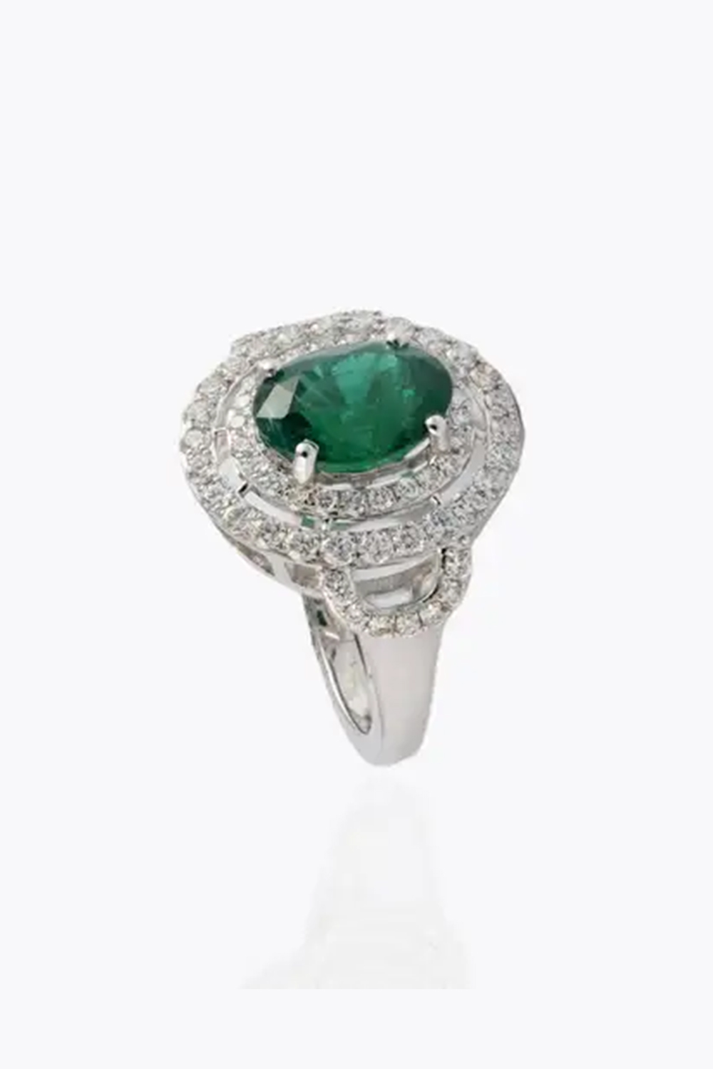 3.36cts Zambian Emerald Ring with 1.01cts Diamonds and 14k Gold