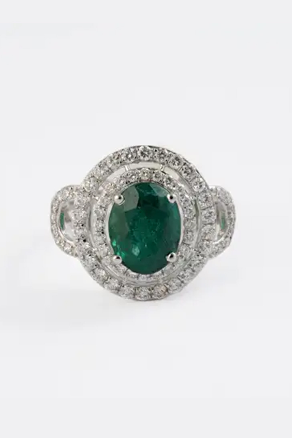 3.36cts Zambian Emerald Ring with 1.01cts Diamonds and 14k Gold