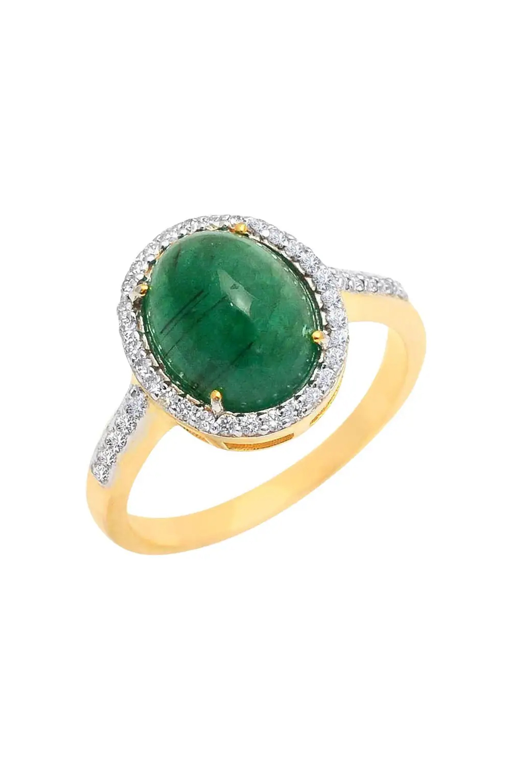 Natural Emerald Gold Ring in 14k