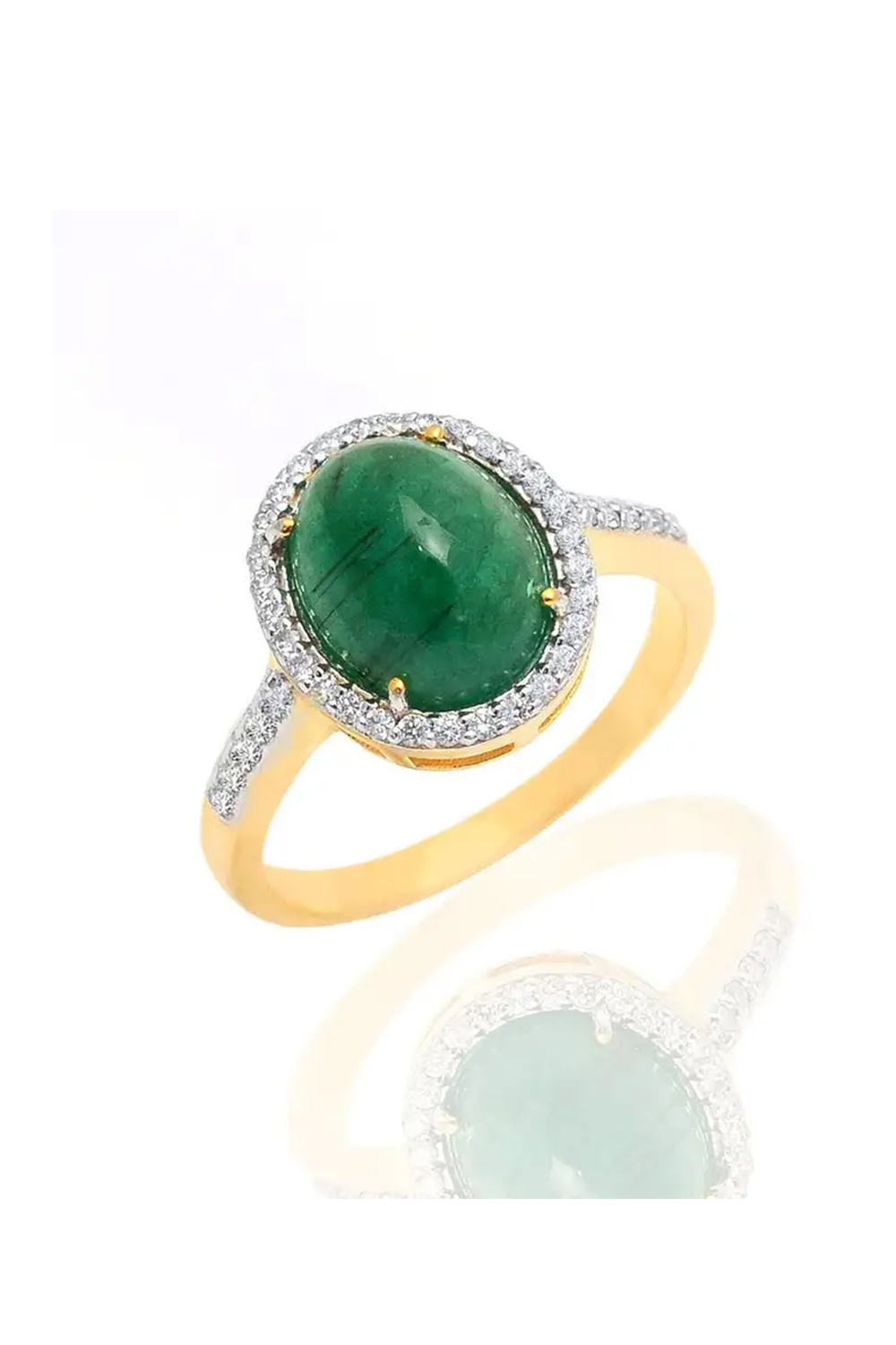 Natural Emerald Gold Ring in 14k